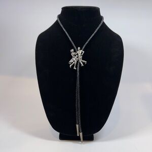 Black Leather Bolo Tie